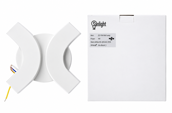 Imagen de Lampara aplique de pared 4 luces 4x1w calida blanca